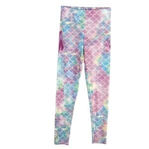 nwot Unbranded Leggings M Rainbow Colorful Mermaid Pink-Fish-Tail Polyester